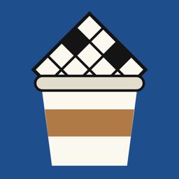 Grid to Go app icon: a takeaway cup with a crossword peeking out